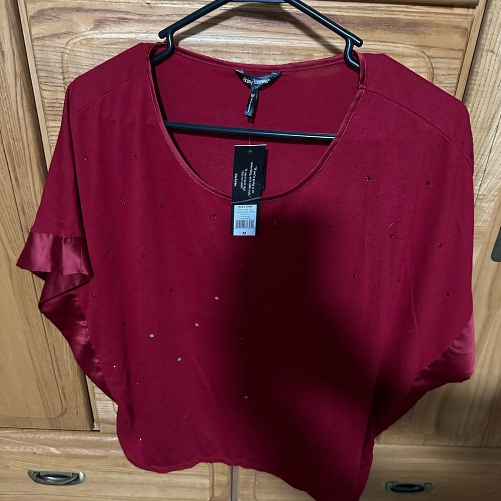 Daisy Fuentes Red Sequined Top